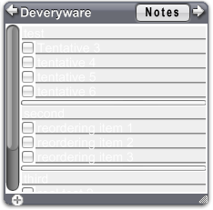 screenshot of item elements