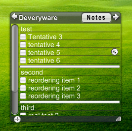 screenshot of item elements