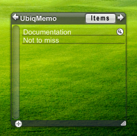 screenshot of note elements